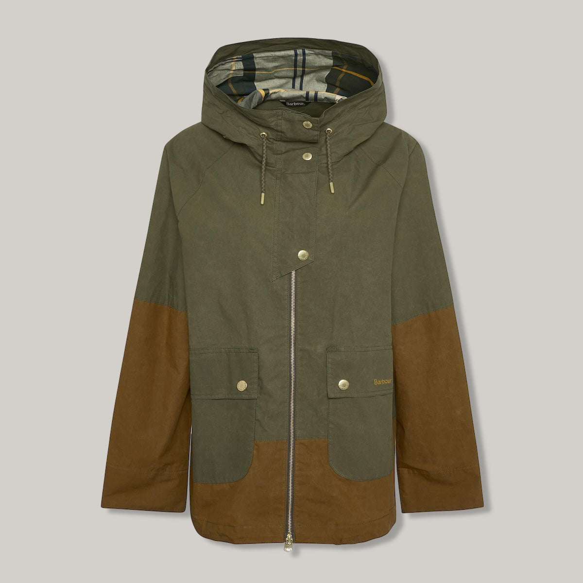 BARBOUR HAYLEY SHOWERPROOF JACKET - DUSKY GREEN/ BREEN/ ANCIENT TARTAN