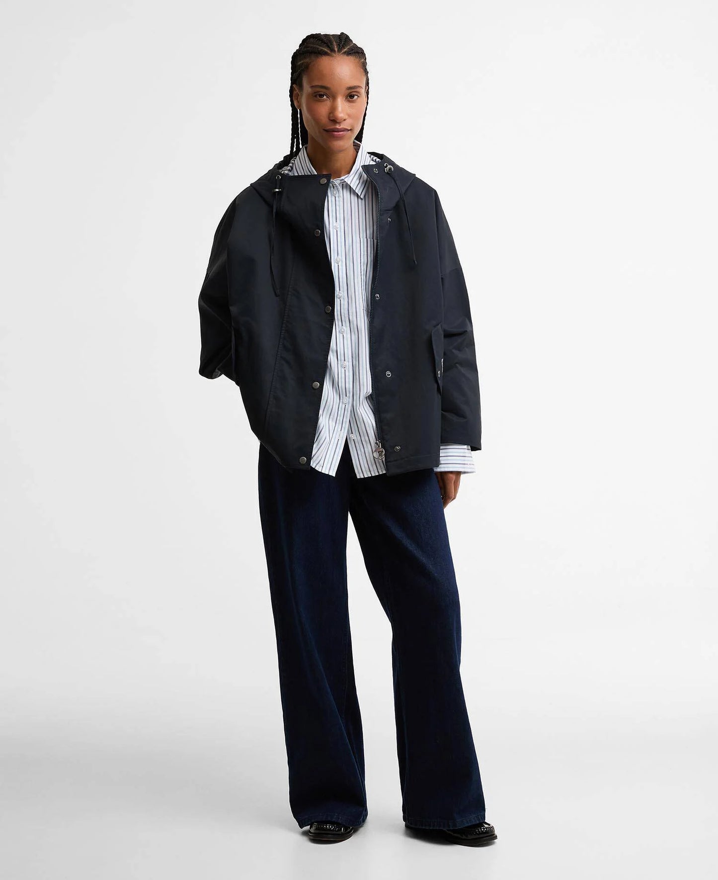 BARBOUR KINGSWOOD SHOWERPROOF JACKET - DARK NAVY/ NAVY GINGHAM