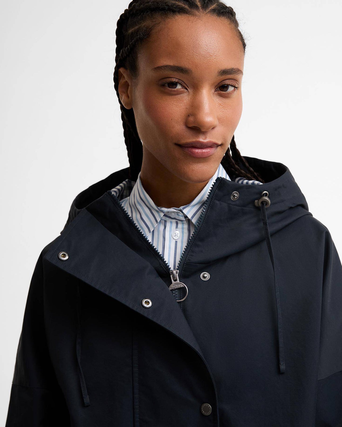 BARBOUR KINGSWOOD SHOWERPROOF JACKET - DARK NAVY/ NAVY GINGHAM