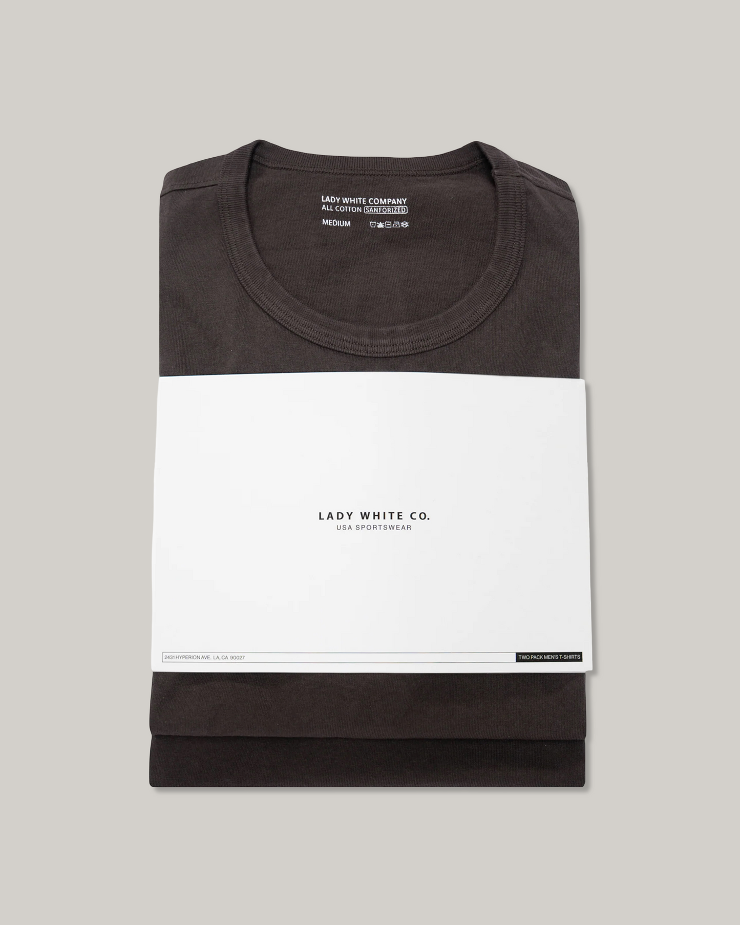 LADY WHITE CO. TEE 2 PACK - BLACK MUSHROOM