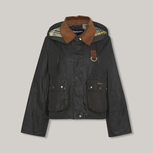 BARBOUR ERMA WAXED JACKET - ARCHIVE OLIVE/ ANCIENT TARTAN