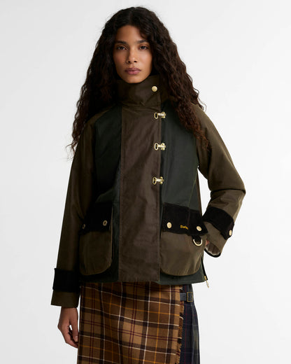 BARBOUR HAZLEWOOD WAXED JACKET - BEECH/ FERN/ MXED TARTAN