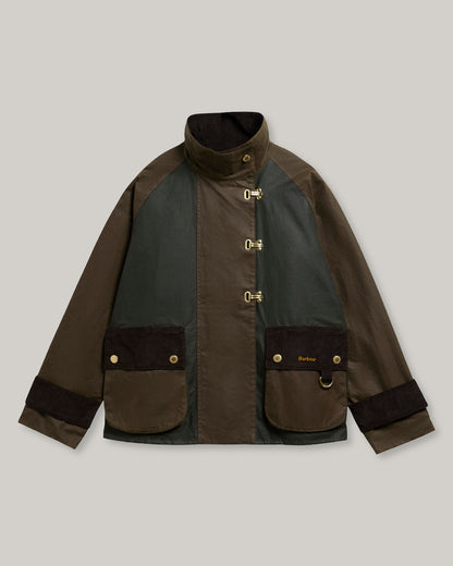 BARBOUR HAZLEWOOD WAXED JACKET - BEECH/ FERN/ MXED TARTAN