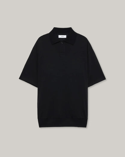 MARKA ONE BUTTON POLO S/S TEE - BLACK