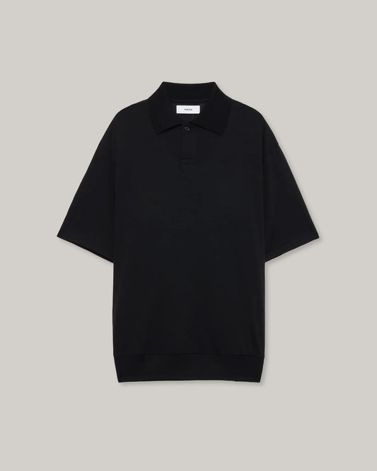 MARKA ONE BUTTON POLO S/S TEE - BLACK