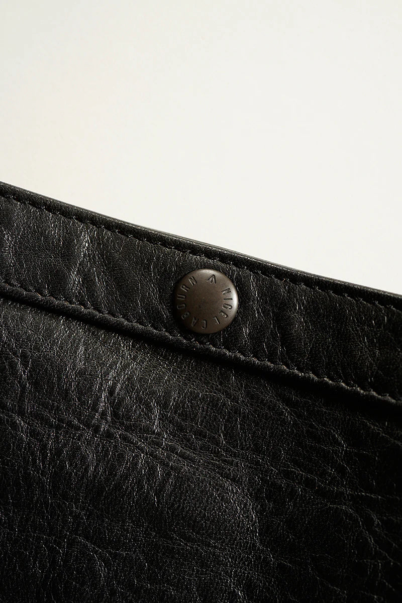 NIGEL CABOURN MAIL BAG TEACORE LEATHER - BLACK