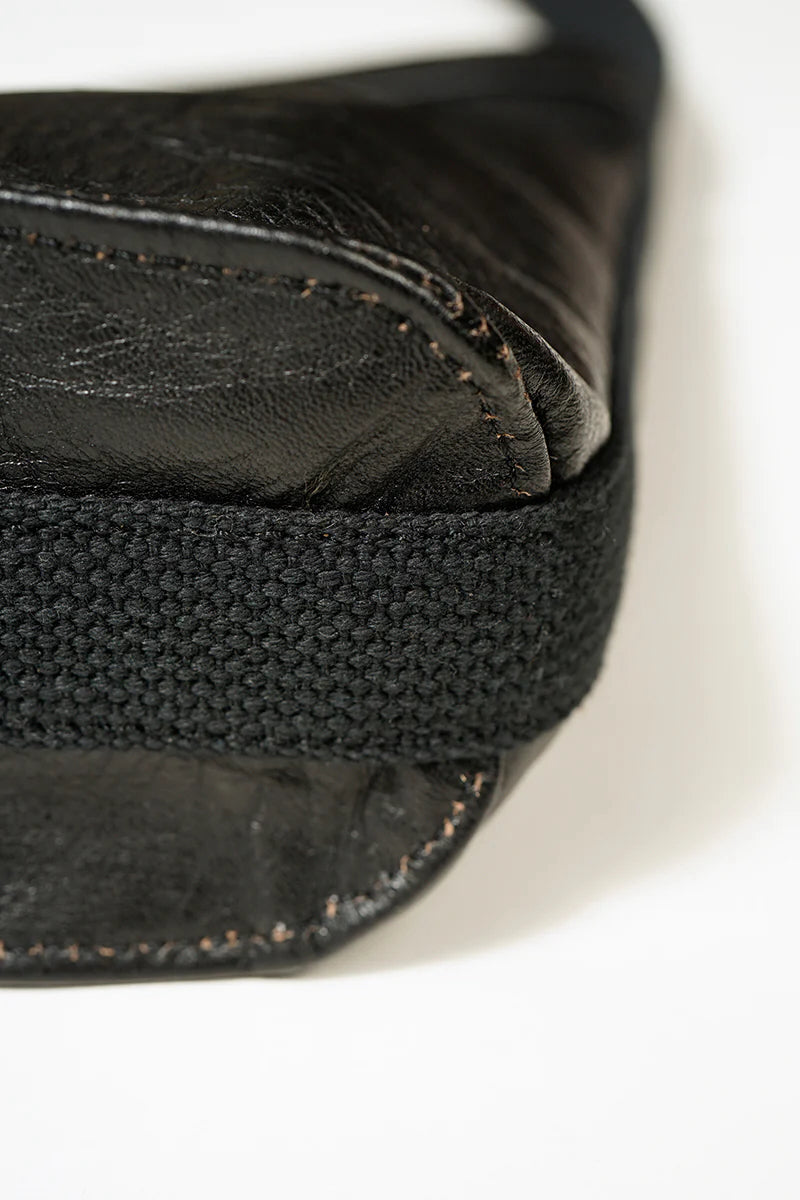 NIGEL CABOURN MAIL BAG TEACORE LEATHER - BLACK