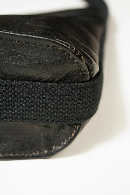 NIGEL CABOURN MAIL BAG TEACORE LEATHER - BLACK