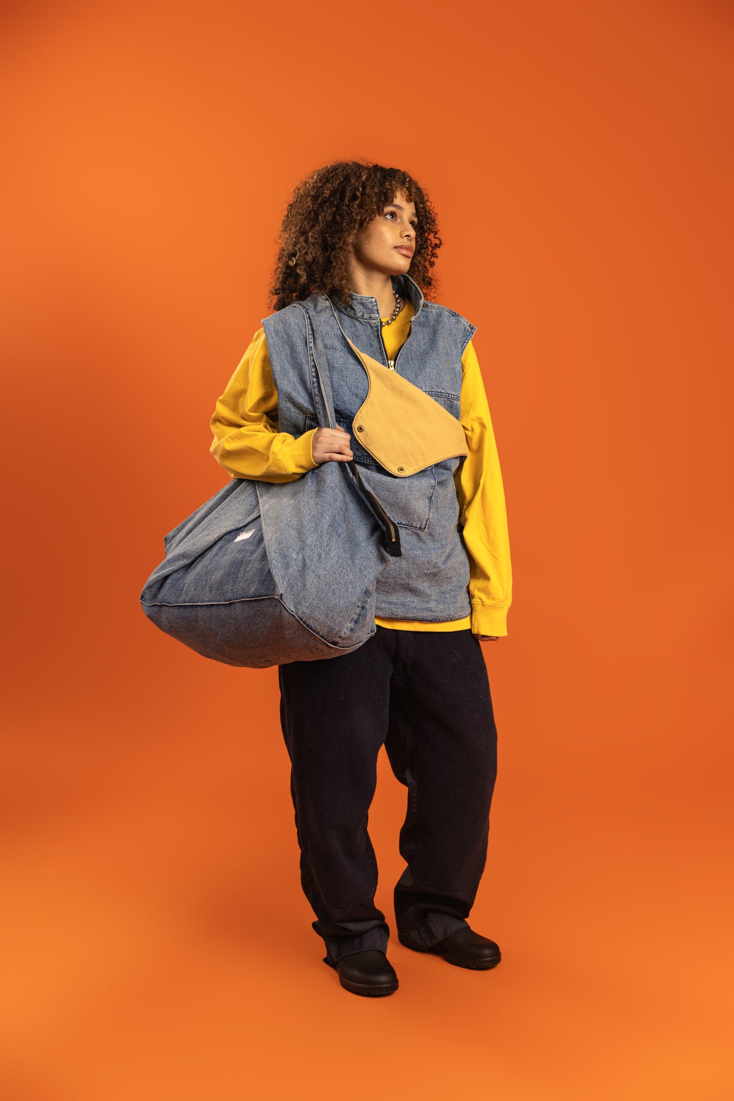 WORKING TAKEOUT BAG - BLACK STONE WASHED