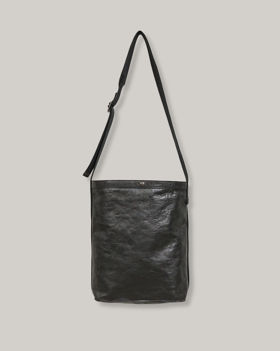 NIGEL CABOURN MAIL BAG TEACORE LEATHER - BLACK