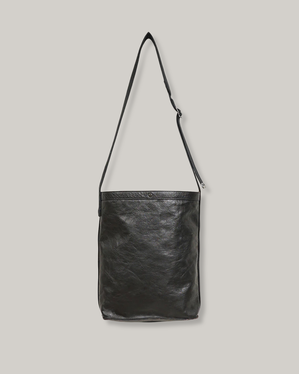 NIGEL CABOURN MAIL BAG TEACORE LEATHER - BLACK
