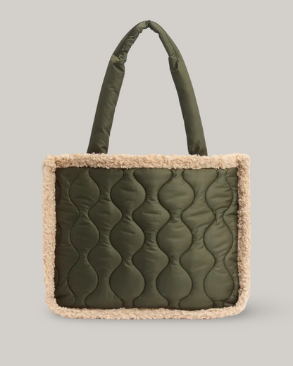 BARBOUR MARNIE QUILTED TOTE BAG - OLIVE