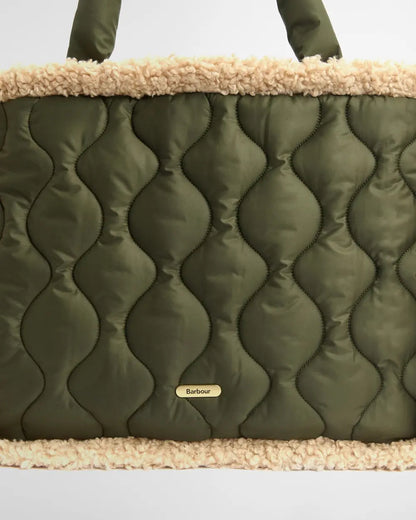 BARBOUR MARNIE QUILTED TOTE BAG - OLIVE