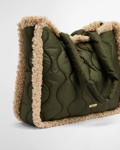 BARBOUR MARNIE QUILTED TOTE BAG - OLIVE