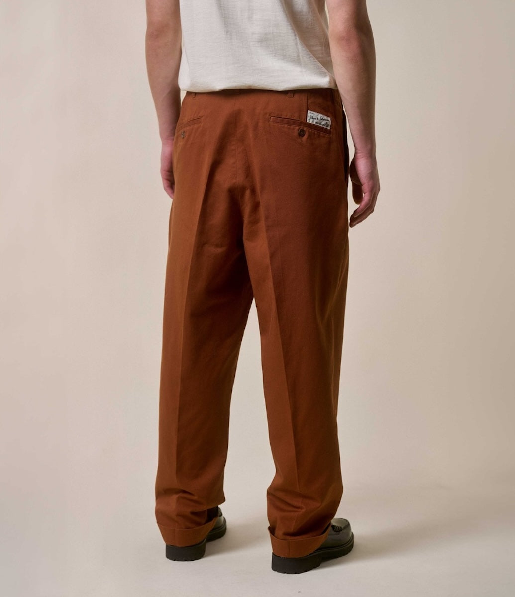 MERZ B SCHWANEN CHINO 01 TROUSER - CHESTNUT