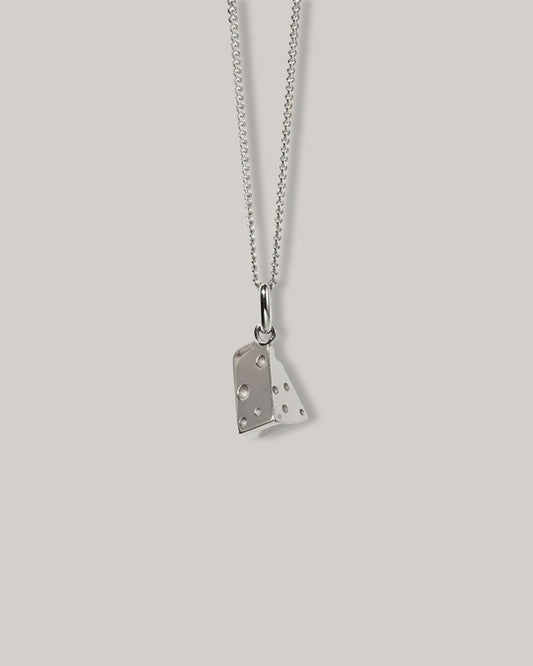 MEADOWLARK SWISS CHEESE CHARM NECKLACE - STERLING SILVER