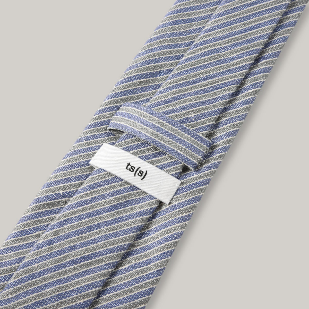 TS(S) ALTERNATE STRIPE CLOTH NECK TIE - BLUE/ GREY