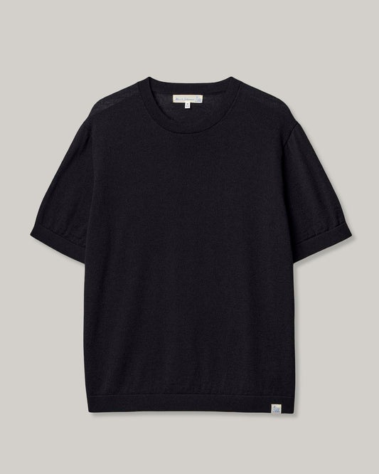 MERZ B. SCHWANEN MERINO WOOL T-SHIRT - DEEP BLACK