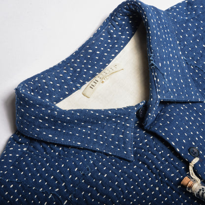 11.11 HAND STITCHED PATCHWORK LOVERS SHIRT - INDIGO