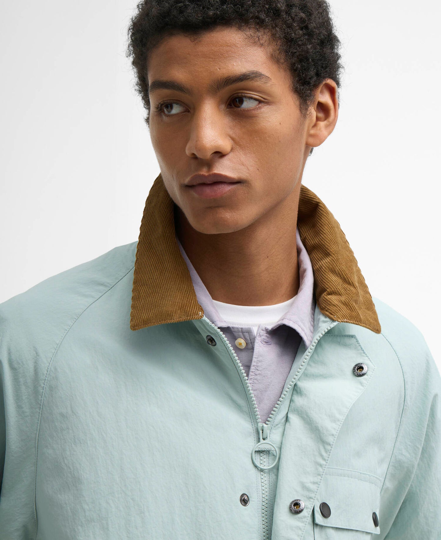 BARBOUR MODIFIED SOLWAY SHOWERPROOF JACKET - MINT BLUE
