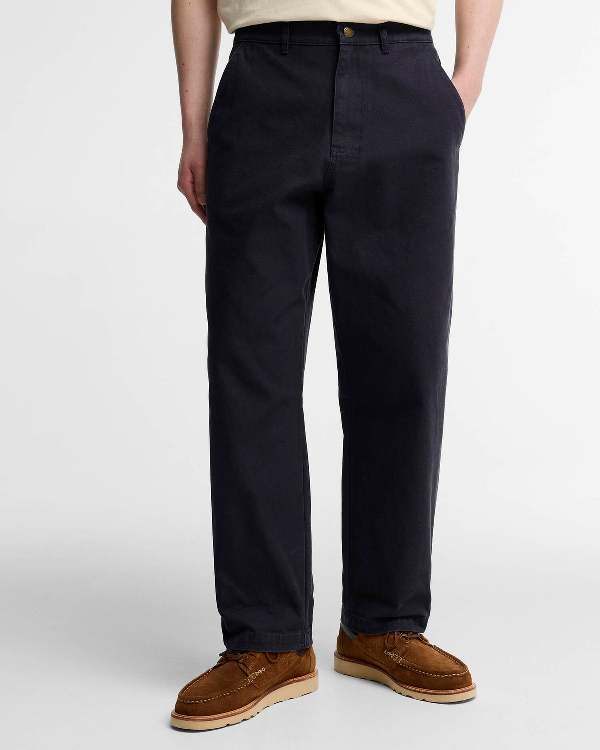 BARBOUR URSULA OVERSIZED CANVAS TROUSERS - DARK NAVY