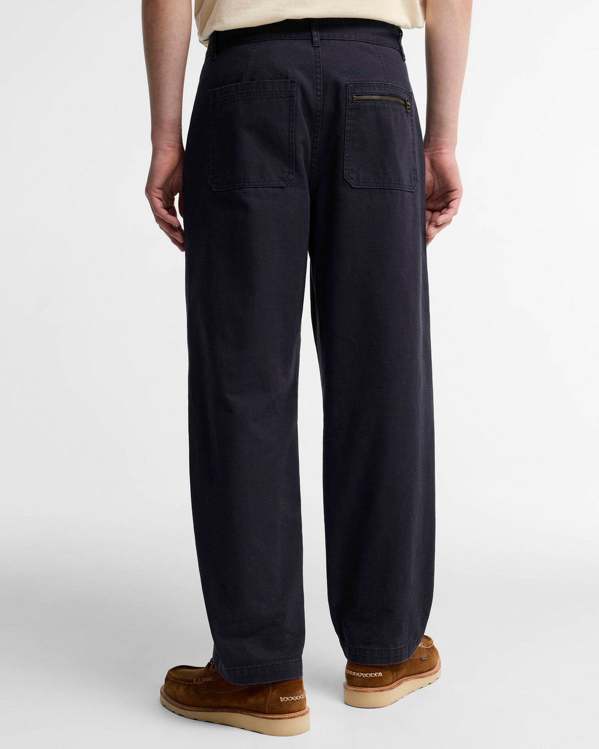 BARBOUR URSULA OVERSIZED CANVAS TROUSERS - DARK NAVY