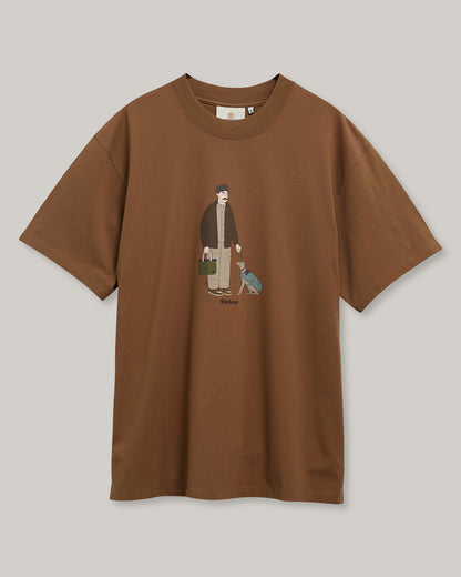 BARBOUR FORDYCE RELAXED GRAPHIC T-SHIRT - SEPIA