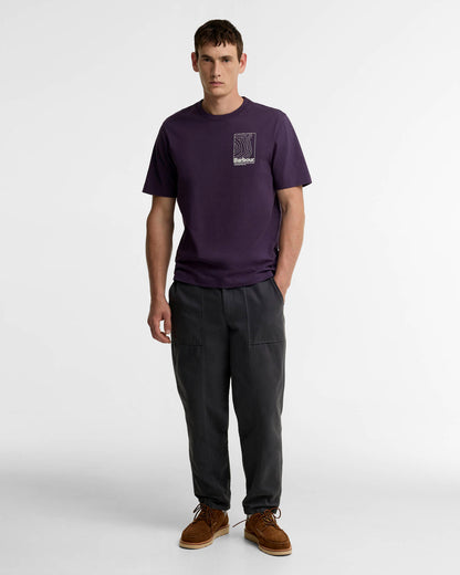 BARBOUR WOODBINE RELAXED GRAPHIC T-SHIRT - GRAPE