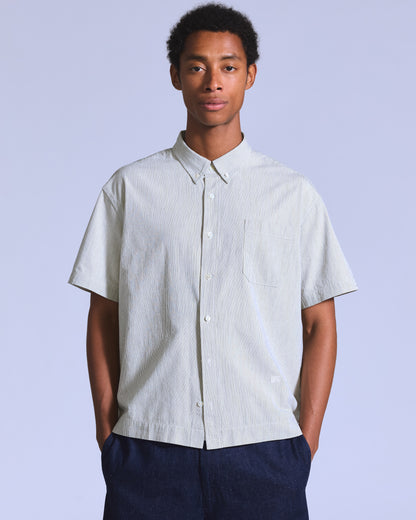 LEVI'S BLUE TAB SS BOXY SHIRT - STRIPE N & A GREY