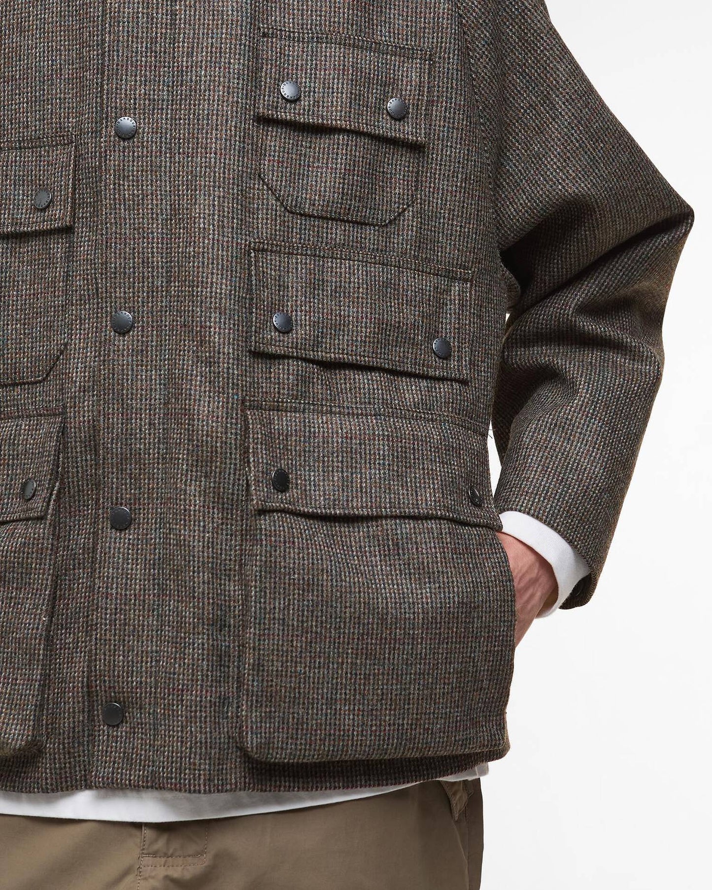 BARBOUR EDITOR WOOL JACKET - OLIVE CHECK