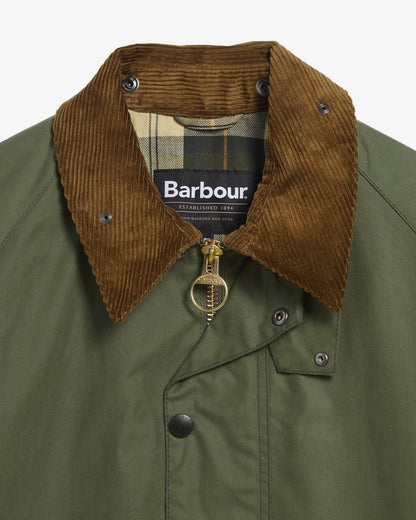 BARBOUR OS TRANSPORT WAXED JACKET - LIGHT MOSS