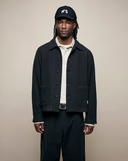 MERZ B. SCHWANEN CROPPED JKT08 WOOL UNISEX JACKET - NATURAL