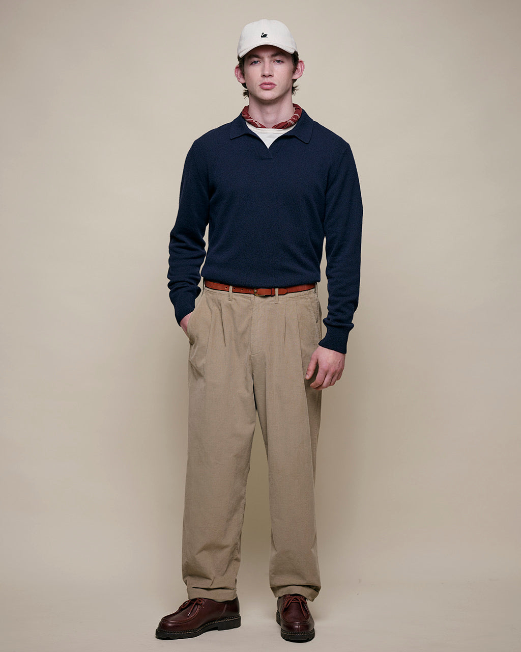 MERZ B. SCHWANEN KNIT POLO 01 -  DARK NAVY