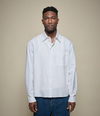 MERZ B. SCHWANEN SHIRT11OX MODERN CUT OXFORD SHIRT - WHITE