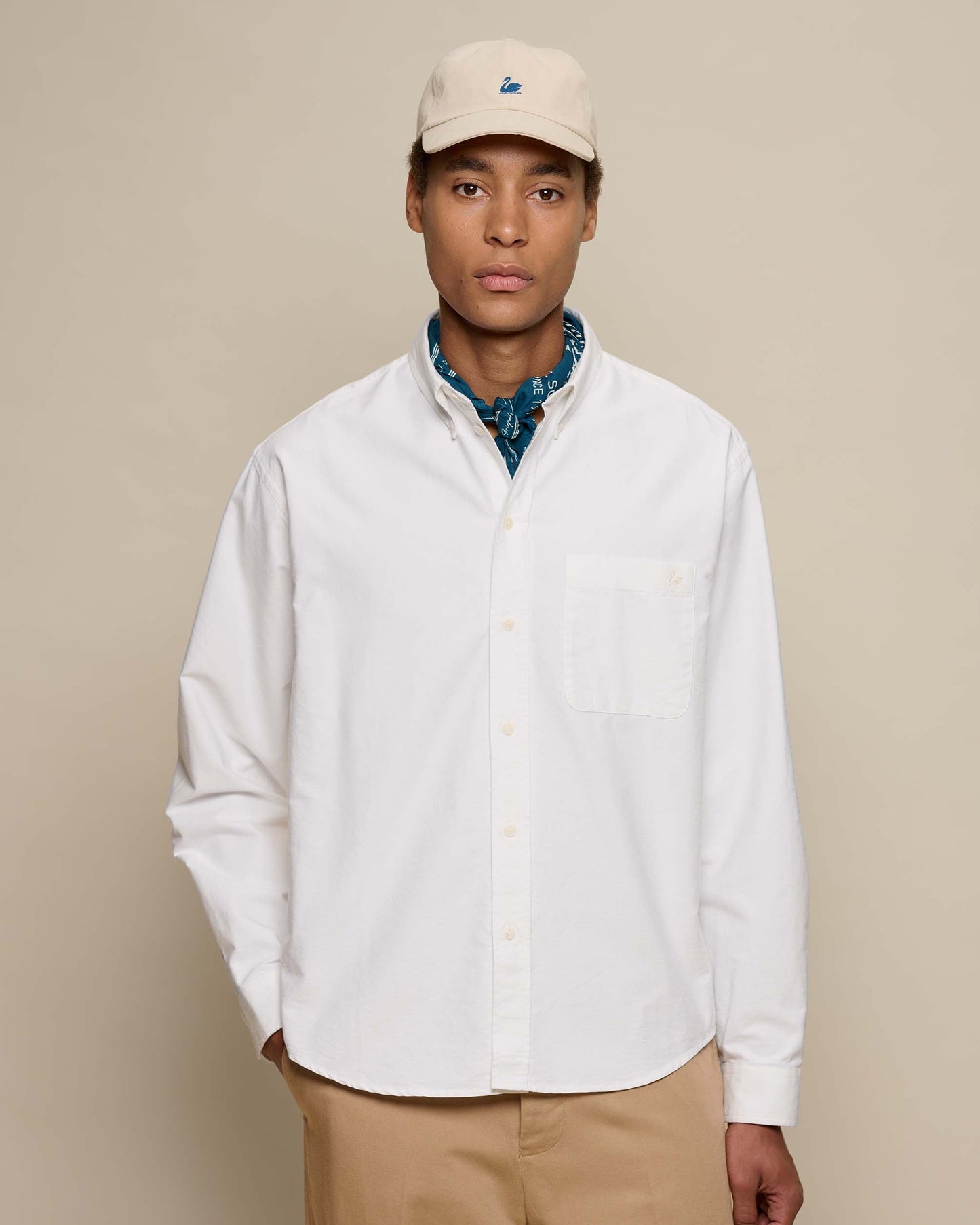MERZ B. SCHWANEN SHIRT190X BUTTON DOWN OXFORD - WHITE