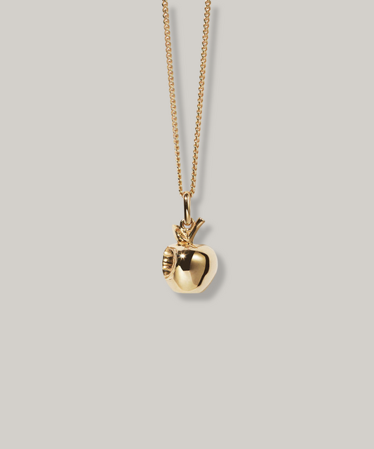 MEADOWLARK BITTEN APPLE CHARM NECKLACE - GOLD PLATED