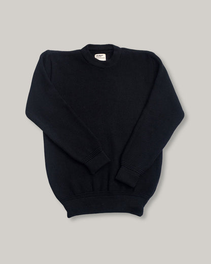 HEIMAT MERINO CREWNECK SWEATER - BLACK