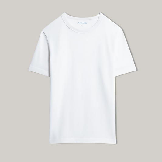 MERZ B. SCHWANEN 214 CREW NECK T-SHIRT RELAXED FIT - WHITE