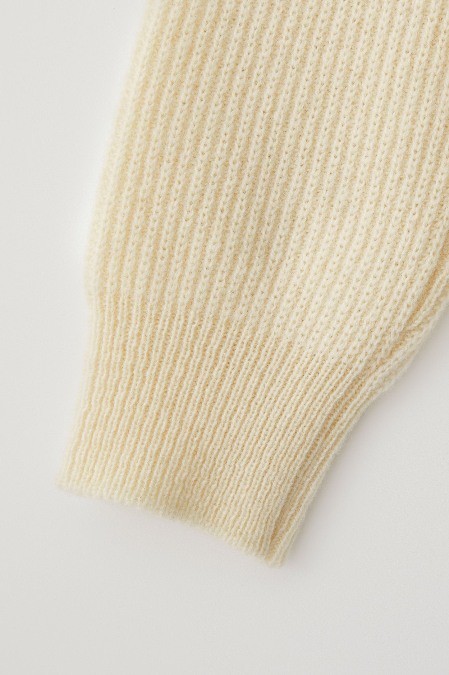 NOTHING WRITTEN SHETLAND WOOL HENLEY - NECK PULLOVER - IVORY