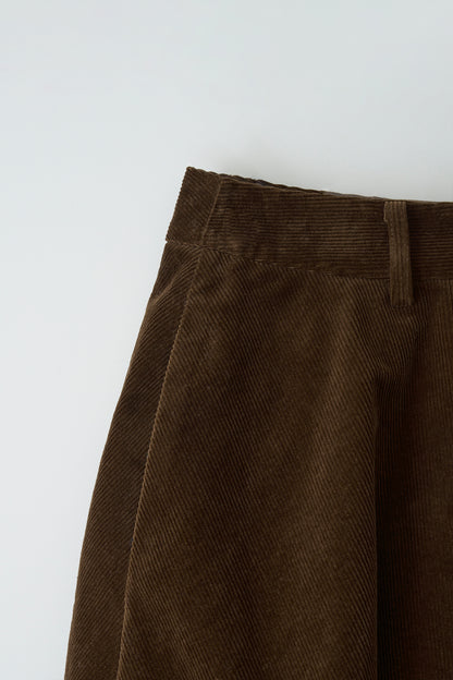 NOTHING WRITTEN ROLIN CORDUROY FLARED SKIRT - BROWN