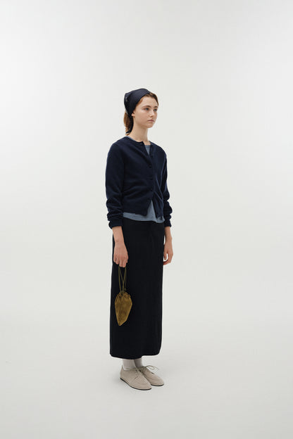 NOTHING WRITTEN DIENE ROUND CARDIGAN - DARK NAVY