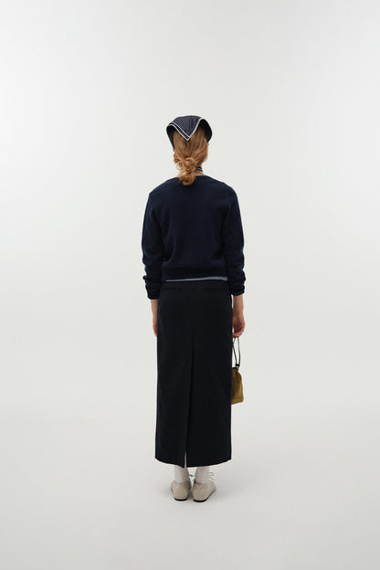 NOTHING WRITTEN DIENE ROUND CARDIGAN - DARK NAVY