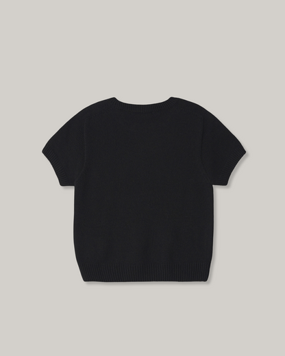 NOTHING WRITTEN PUNO SHORT SLEEVE KNIT - BLACK