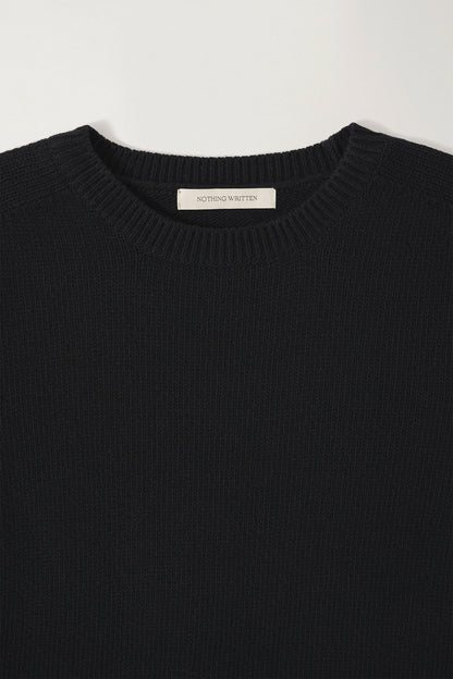 NOTHING WRITTEN PUNO SHORT SLEEVE KNIT - BLACK