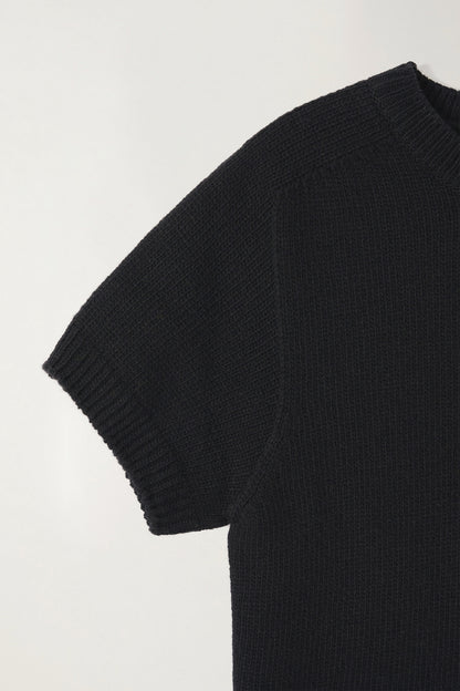 NOTHING WRITTEN PUNO SHORT SLEEVE KNIT - BLACK