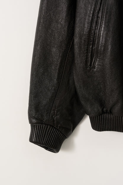 NOTHING WRITTEN LEATHER SINGLE RIDER JACKET - BLACK