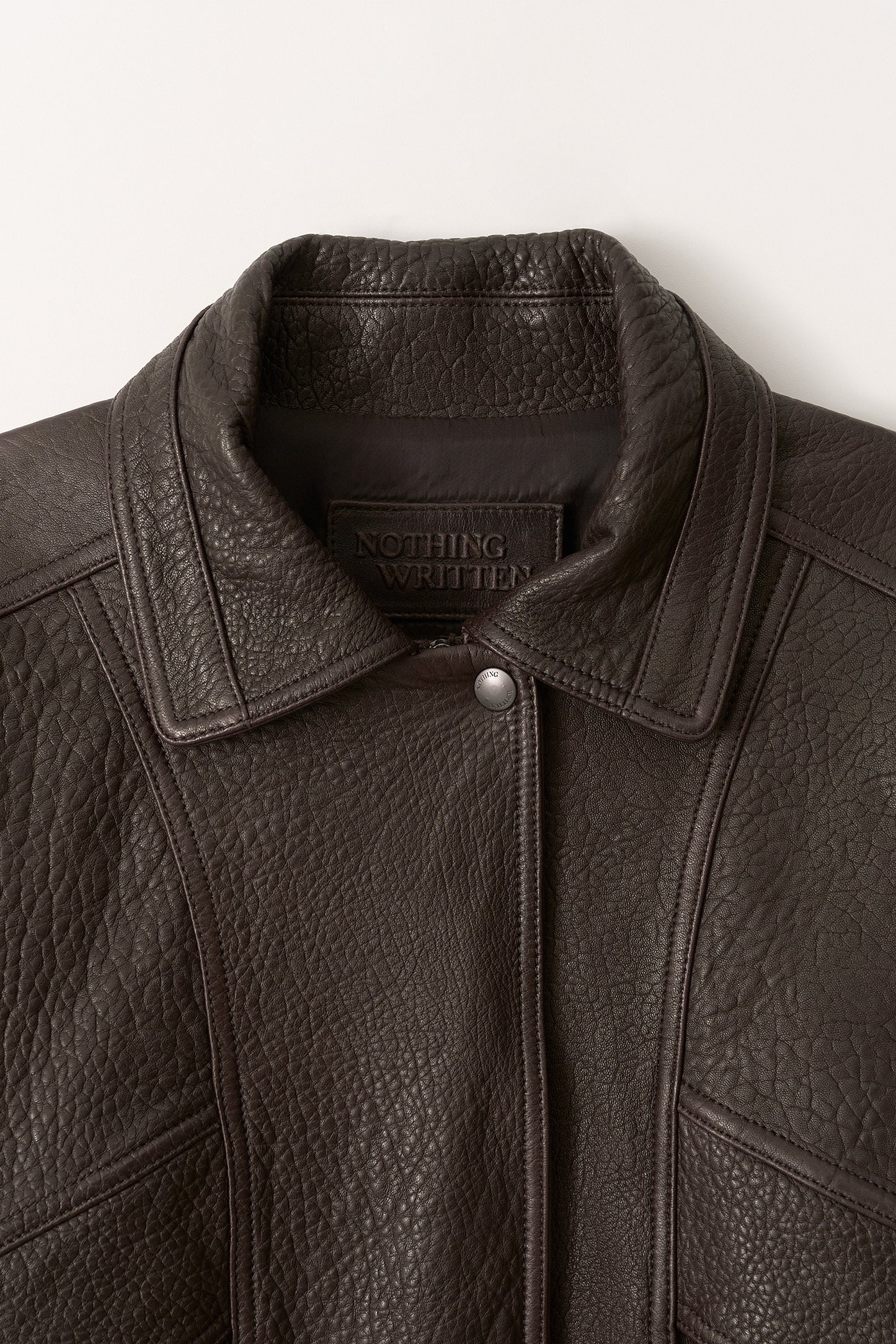 NOTHING WRITTEN LAMBSKIN BOMBER - BROWN