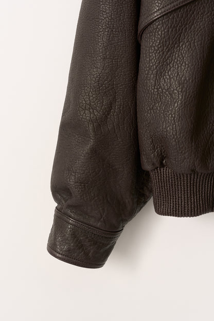 NOTHING WRITTEN LAMBSKIN BOMBER - BROWN