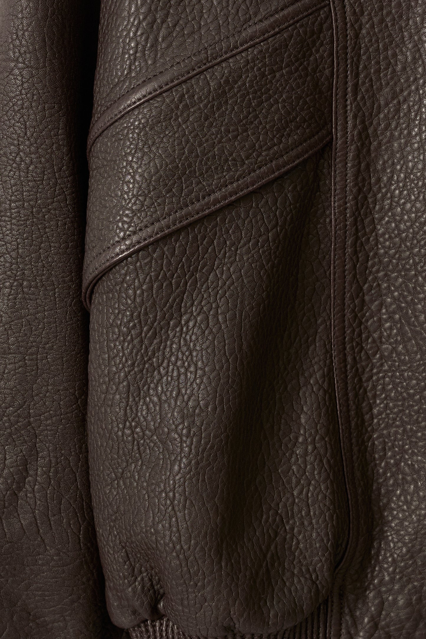 NOTHING WRITTEN LAMBSKIN BOMBER - BROWN
