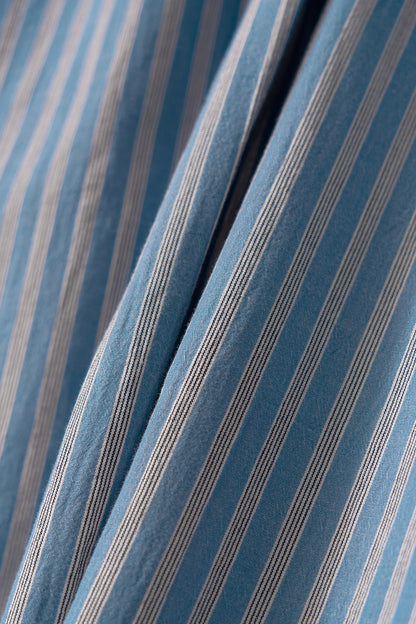 NOTHING WRITTEN METIS COTTON SHIRT - BLUE STRIPE